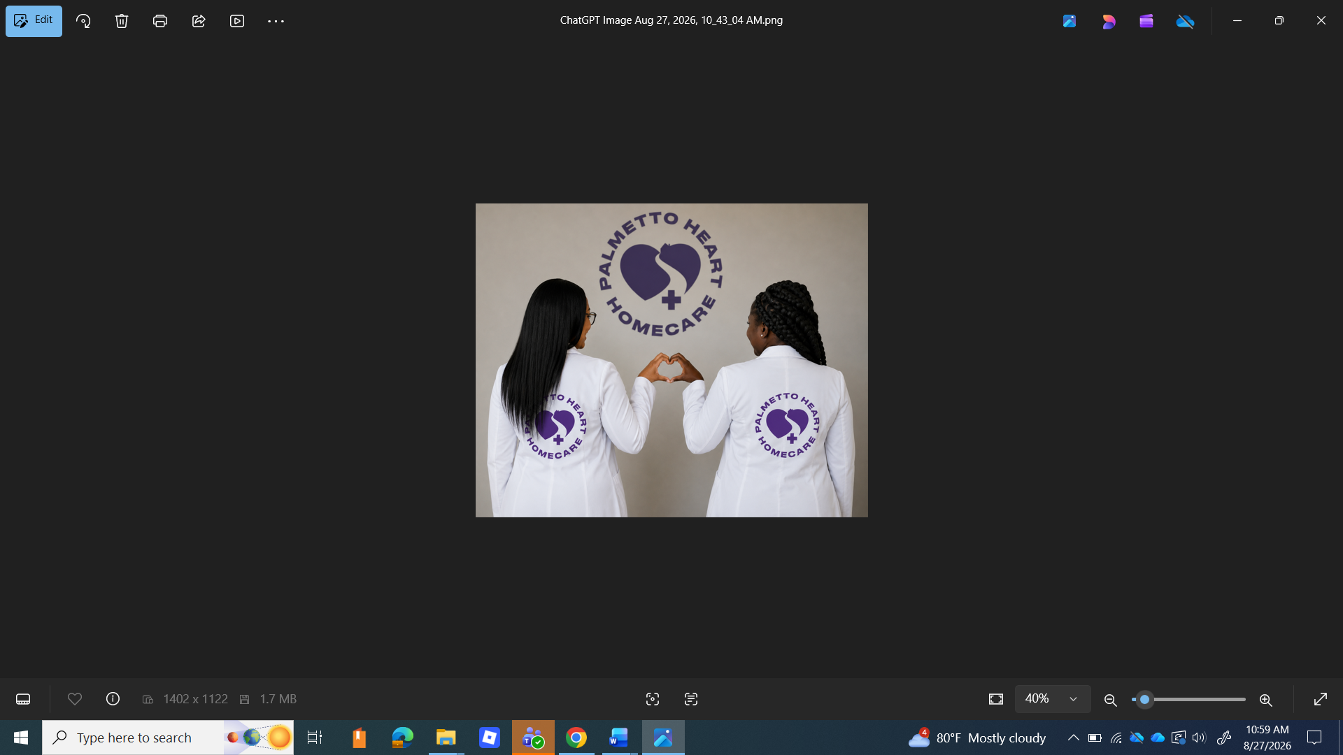 Palmetto Heart Home Care founders making heart gesture